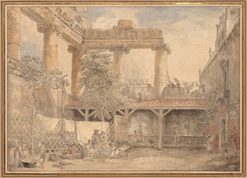 Roman Ruins, Villa Pamfili, 1774. Creator: Hubert Robert (French, 1733-1808).