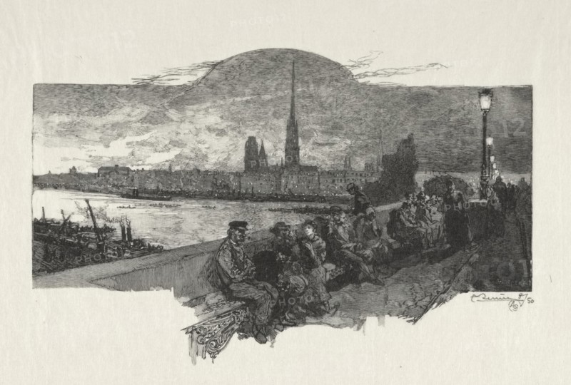 Rouen Illustré: Le Pont de Pierres, 1896. Creator: Auguste Louis Lepère (French, 1849-1918).