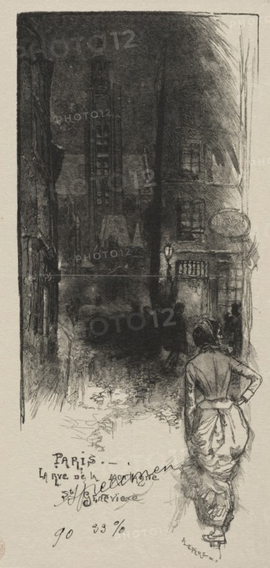 Rue de la Montagne, St. Geneviève. Creator: Auguste Louis Lepère (French, 1849-1918).