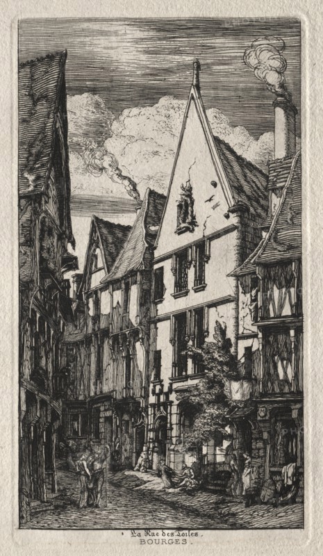 Rue des Toiles, Bourges, 1853. Creator: Charles Meryon (French, 1821-1868).