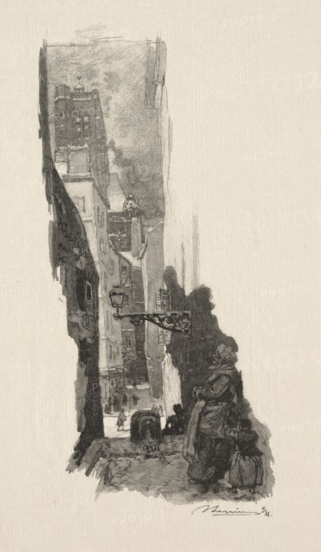 Rue Grenier sur lEau. Creator: Auguste Louis Lepère (French, 1849-1918).