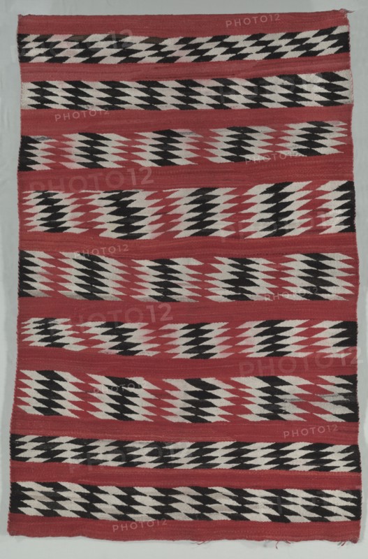 Rug Banded with "diamond stripes", c. 1890-1900. Creator: Unknown.