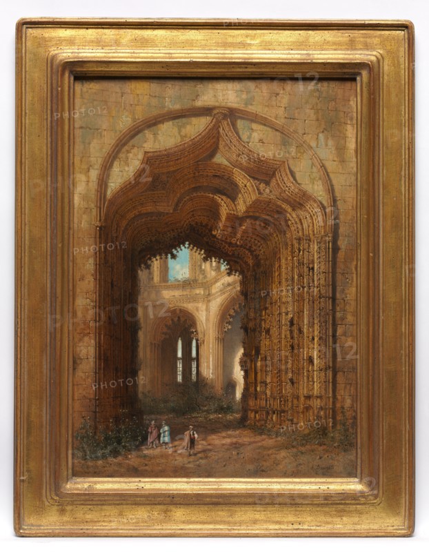 Ruined Church, c. 1840. Creator: Adrien Dauzats (French, 1804-1868).