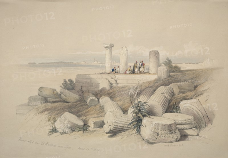 Ruins Called Om El Hamed near Tyre, 1839. Creator: David Roberts (British, 1796-1864).