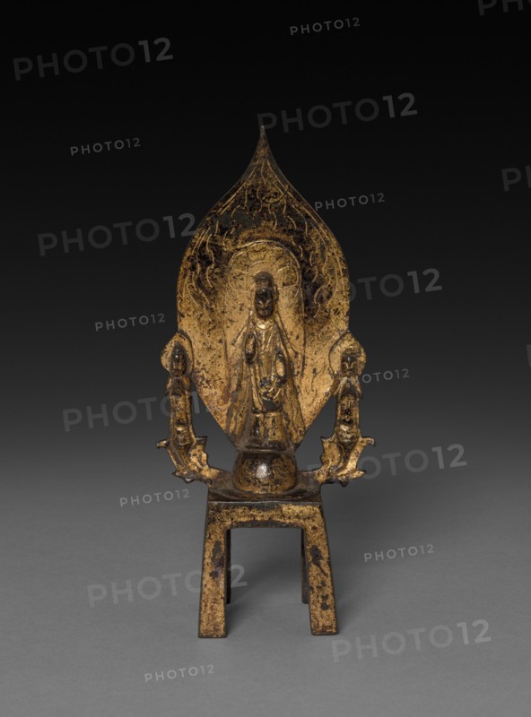 Sakyamuni with Two Attendants, 7th Century. Creator: Unknown.