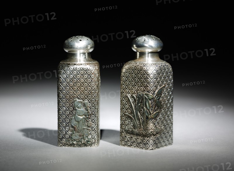 Salt and Pepper Shakers, c.1875-1885. Creator: Gorham Manufacturing Company (American, founded 1831).