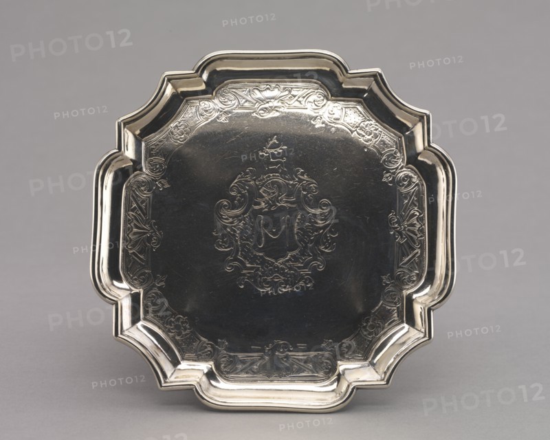 Salver, 1740-1750. Creator: Jacob Hurd (American, 1702-1758).