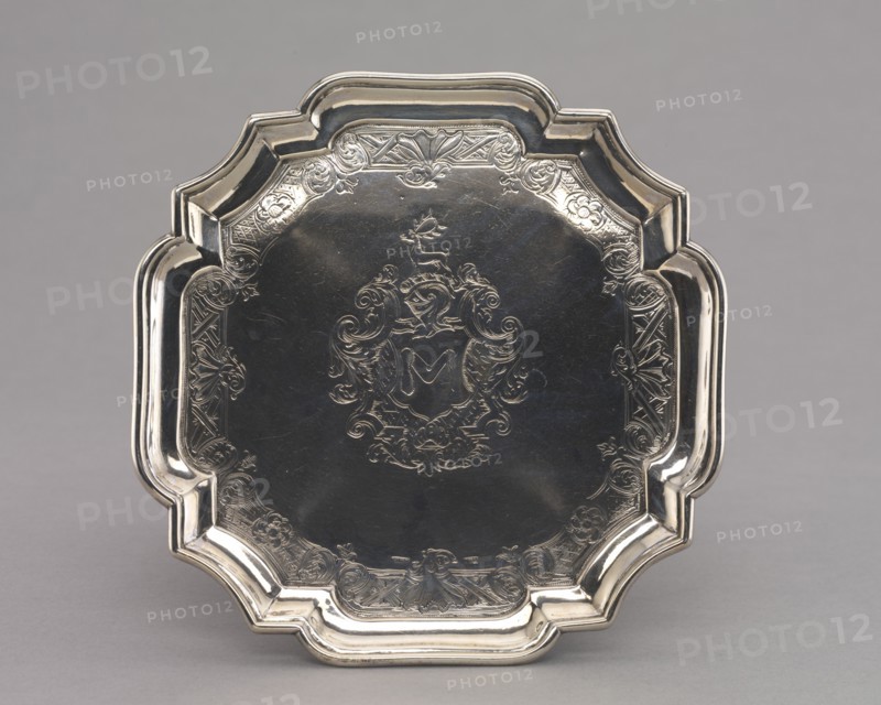 Salver, 1740-1750. Creator: Jacob Hurd (American, 1702-1758).