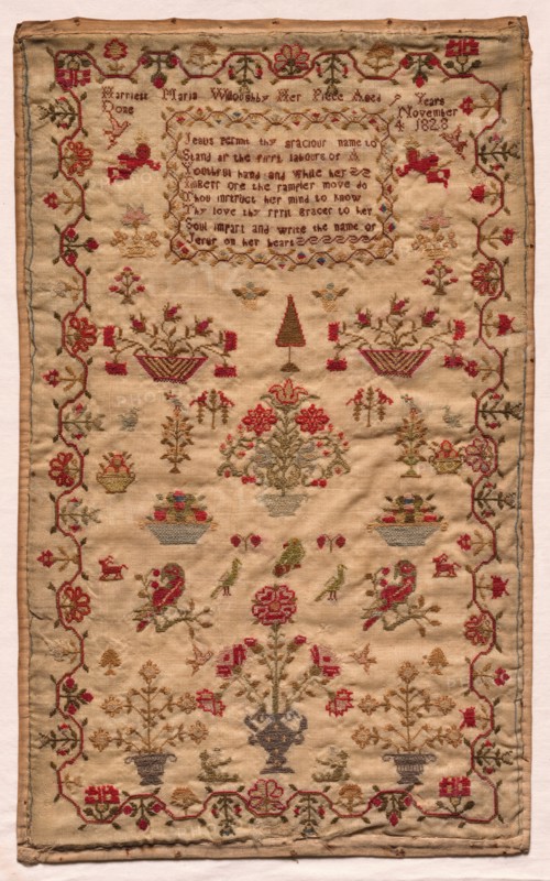 Sampler, 1828. Creator: Unknown.