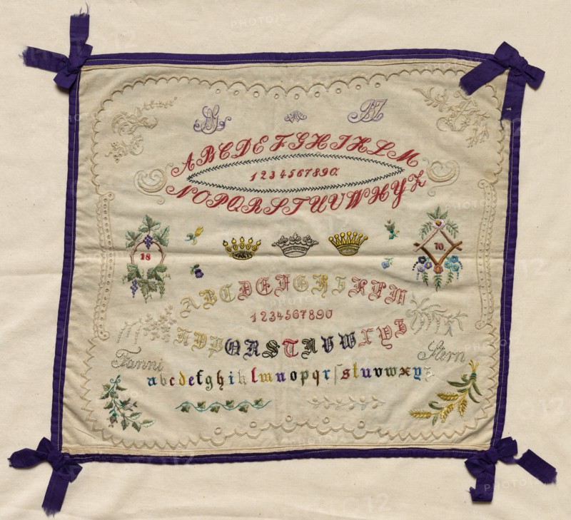 Sampler, 1870. Creator: Unknown.