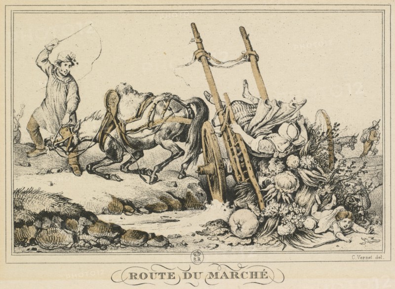 Scenes of Daily Life, Roads and Paths: Road to Market?, 1819. Creator: Carle Vernet (French, 1758-1836).