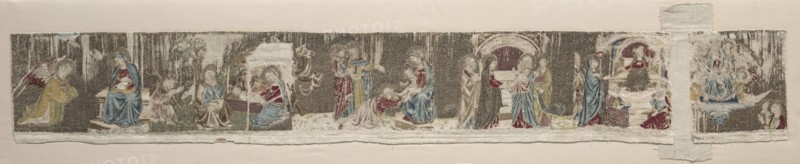 Scenes of the Life of the Virgin, from an Embroidered Altar Frontal, 1330s or 1340s. Creator: Unknown.