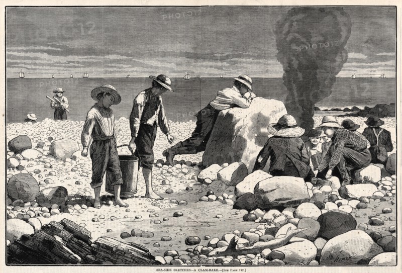 Seaside Sketches - A Clam-Bake, 1873. Creator: Winslow Homer (American, 1836-1910).