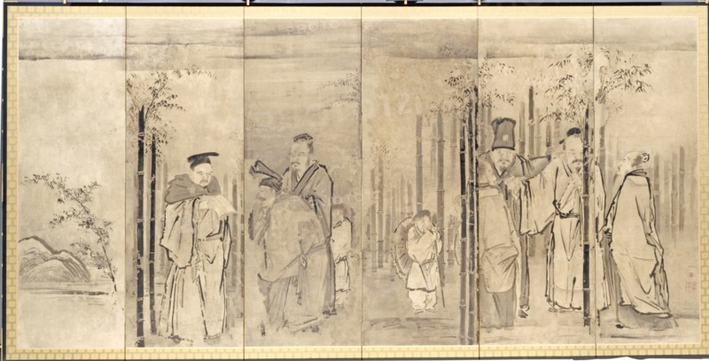 Seven Sages of the Bamboo Grove, 1600s. Creator: Kano Tan?y? (Japanese, 1602-1674).