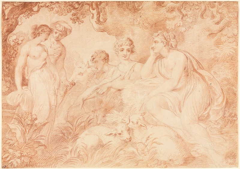 Shepherds and Shepherdesses, 1789. Creator: Conrad Martin Metz (German, 1749-1827).