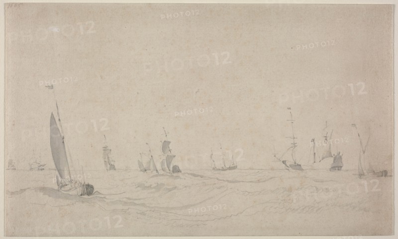 Shipping on a Rough Sea, 1665?. Creator: Willem van de Velde (Dutch, c. 1611-1693).
