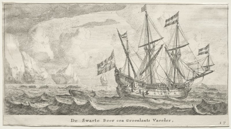 Ships of Amsterdam: The Black Bear, a Greenland Whaler. Creator: Reinier Nooms (Dutch, c. 1623-1667).