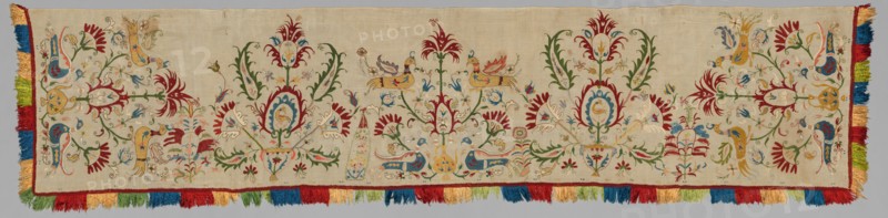 Side Panel of a Bedspread, 1700s. Creator: Unknown.