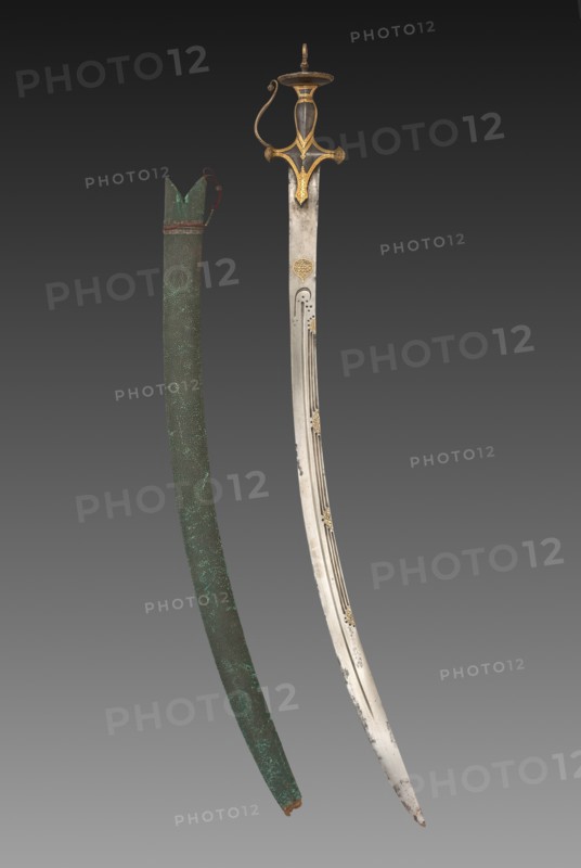 Silapa Sword with Green Leather Case., 1700s-1800s. Creator: Unknown.