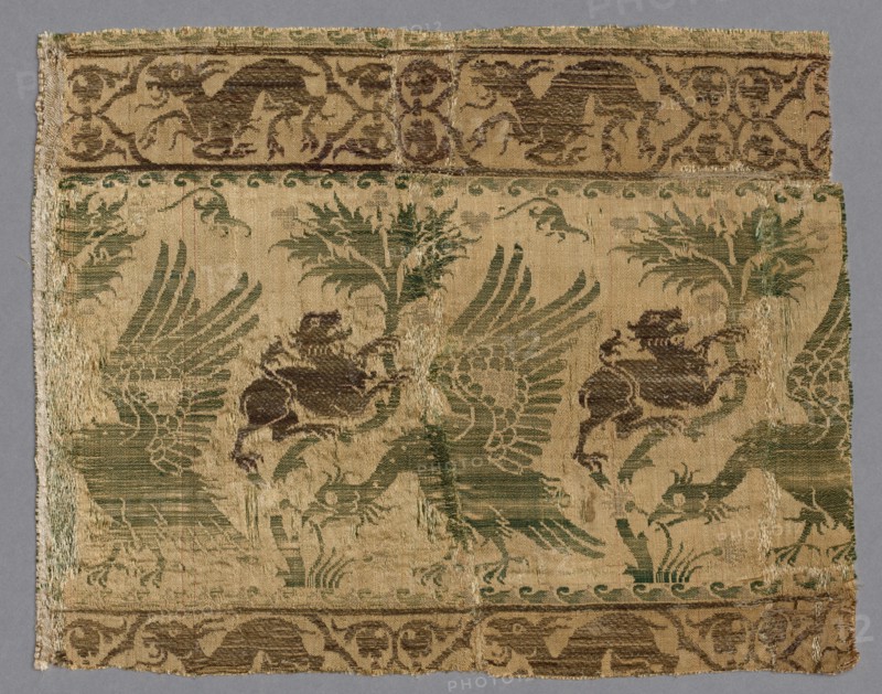 Silk and Gold Textile, 1360-1400. Creator: Unknown.
