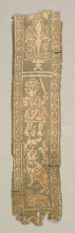 Silk Decorative Tunic Band with a Hunter, 700s. Creator: Unknown.