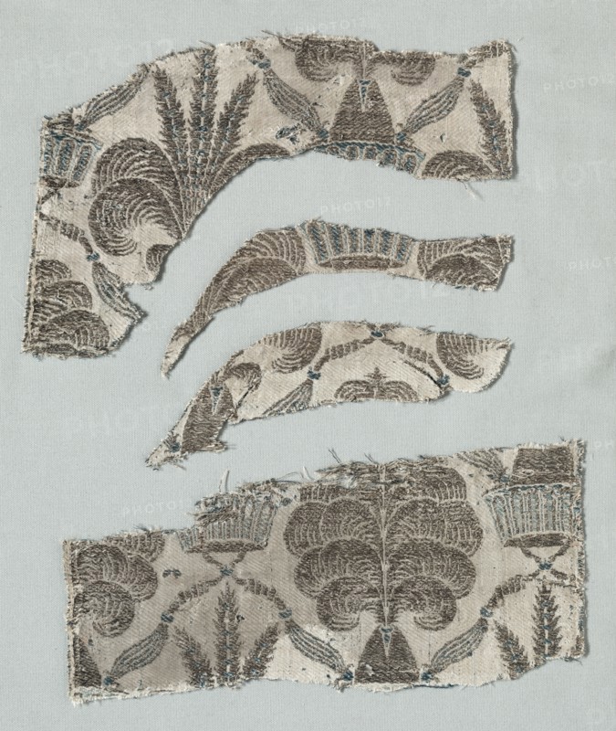 Silk Fragments, 1360-1399. Creator: Unknown.