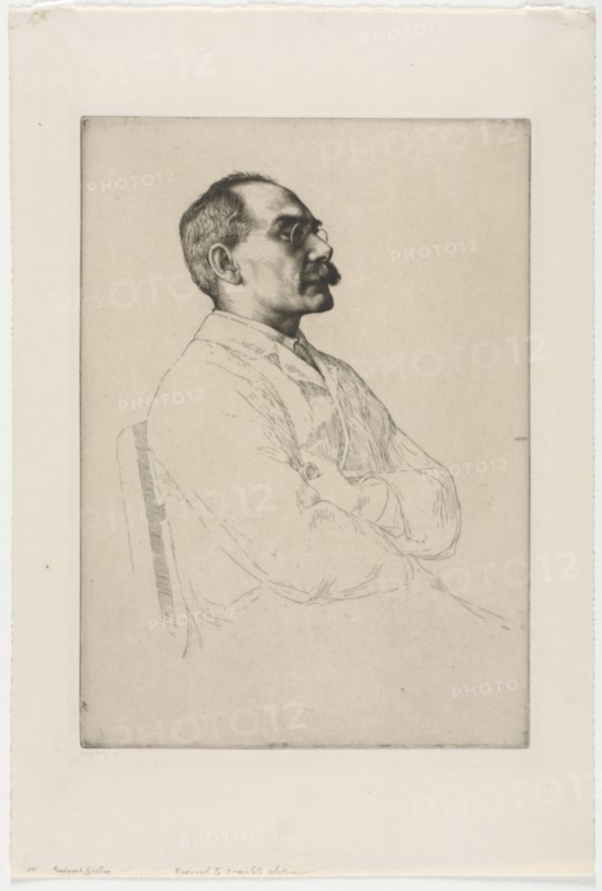 Sir Rudyard Kipling, 1898. Creator: William Strang (British, 1859-1921).