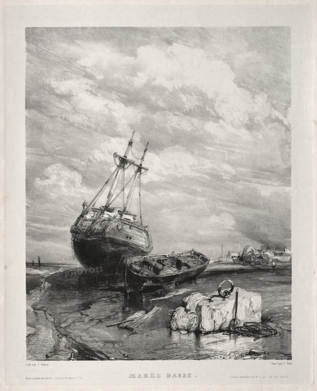 Six Marines: Marée basse, 1833. Creator: Eugène Isabey (French, 1803-1886).