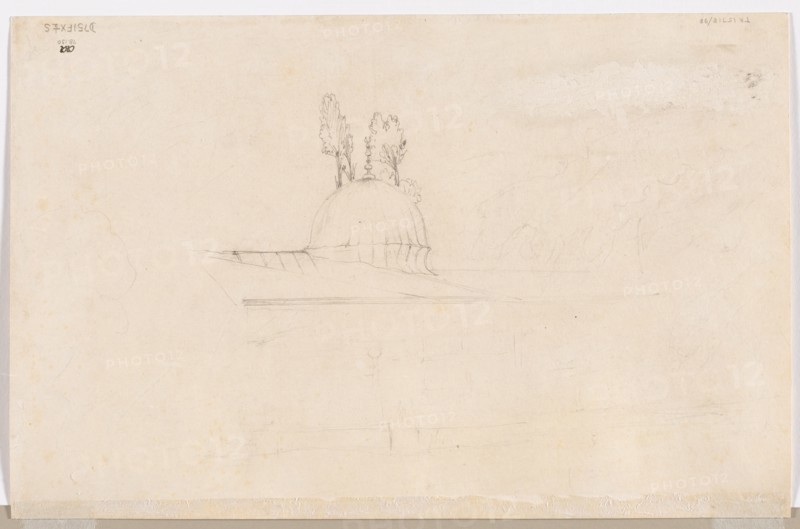 Sketch for Pavilion Near a Mosque, 1800s. Creator: Félix Ziem (French, 1821-1911).