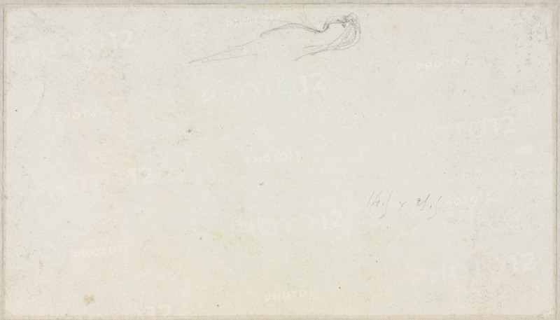 Sketch of a Sphinx [?] (verso), c. 1879-80. Creator: Luc-Olivier Merson (French, 1846-1920).