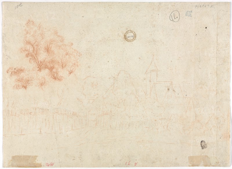Sketch of a Village (verso), 18th century?. Creator: Unknown.