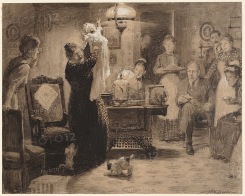 Sketch to illustration "The Stationary Baby", 1912. Creator: William Leroy Jacobs (American, 1869-1917).
