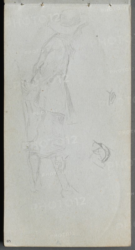 Sketchbook, page 05: Figure Study. Creator: Ernest Meissonier (French, 1815-1891).