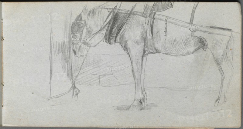 Sketchbook, page 06: Study of a Horse. Creator: Ernest Meissonier (French, 1815-1891).