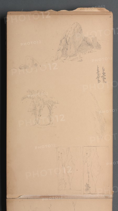 Sketchbook, page 09: Mountians and Rocks , 1859. Creator: Sanford Robinson Gifford (American, 1823-1880).