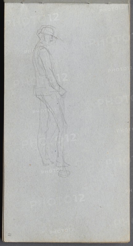 Sketchbook, page 11: Figure in Profile. Creator: Ernest Meissonier (French, 1815-1891).