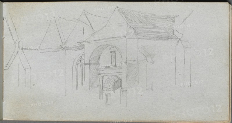 Sketchbook, page 22: Architectural Study. Creator: Ernest Meissonier (French, 1815-1891).