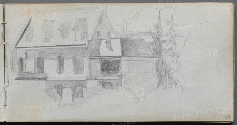 Sketchbook, page 49: Architechural Study. Creator: Ernest Meissonier (French, 1815-1891).