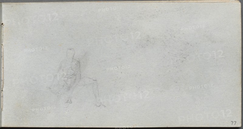 Sketchbook, page 77: Figure Study. Creator: Ernest Meissonier (French, 1815-1891).