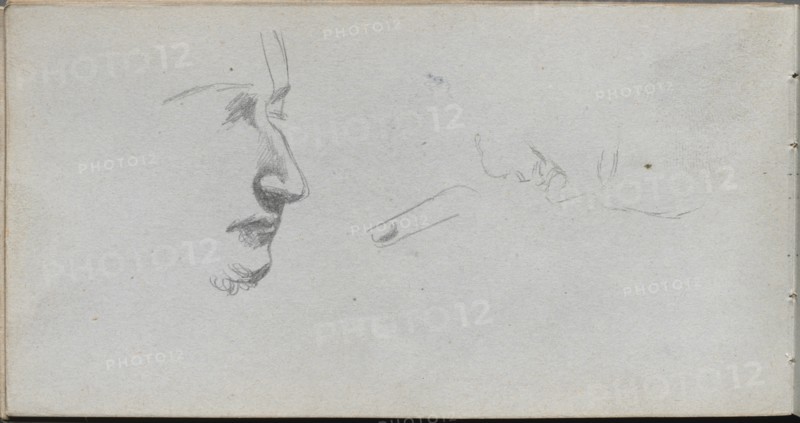 Sketchbook, page 80: Study of Faces. Creator: Ernest Meissonier (French, 1815-1891).