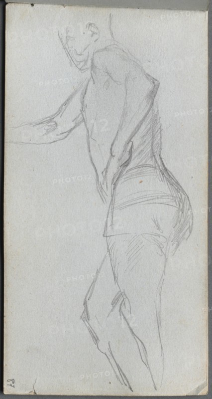 Sketchbook, page 87: Figure Study. Creator: Ernest Meissonier (French, 1815-1891).