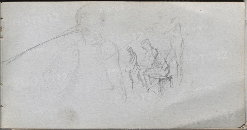 Sketchbook, page 98: Study of Figures. Creator: Ernest Meissonier (French, 1815-1891).