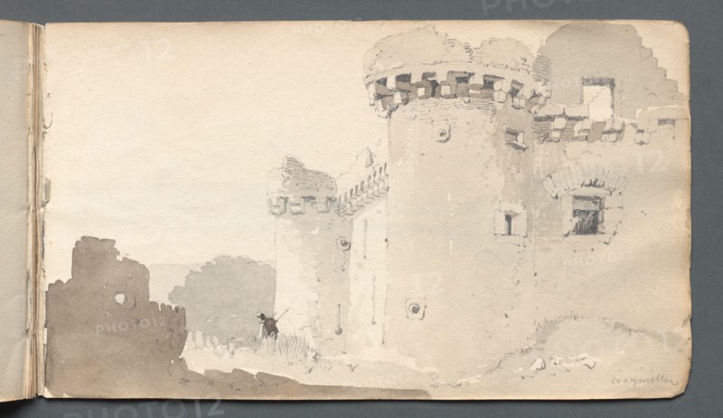 Sketchbook: "Ruined Castle", 1814. Creator: Samuel Prout (British, 1783-1852).