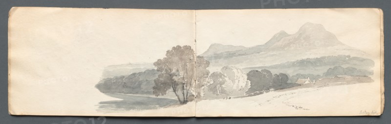 Sketchbook: Eildon Hills, 1814. Creator: Samuel Prout (British, 1783-1852).