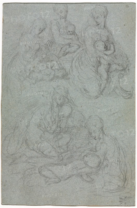 Sketches of Virgin and Child, second half 1500s. Creator: Giulio Campi (Italian, c. 1500-1572).