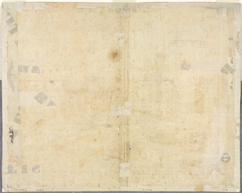 Sketches of Windows and Pilasters of the Attic Storey of the Collegio di Propaganda Fide (verso), 16 Creator: Lievin Cruyl (Flemish, c. 1640-c. 1720).