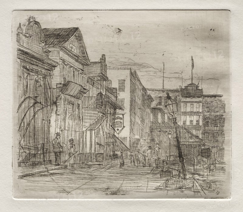 Southwest Corner, Public Square, Cleveland, 1878. Creator: Otto H. Bacher (American, 1856-1909).