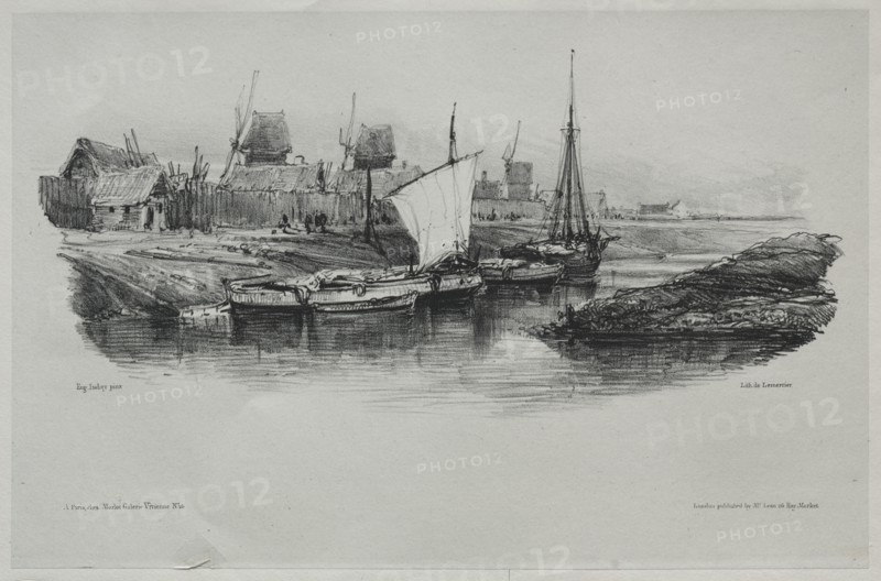 Souvenirs: Canal Bank, 1832. Creator: Eugène Isabey (French, 1803-1886).