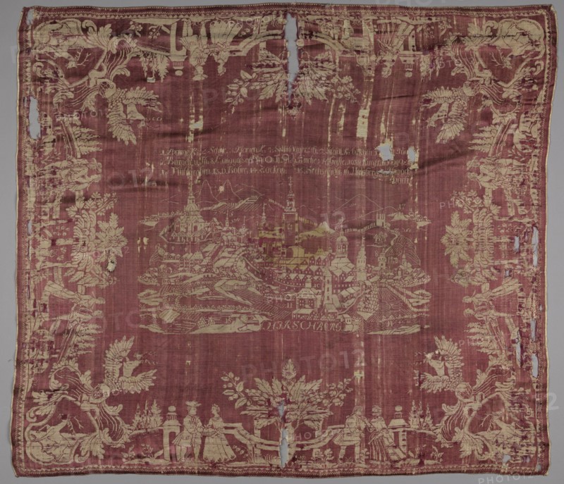 Square of Silk Damask, 1700s. Creator: Unknown.