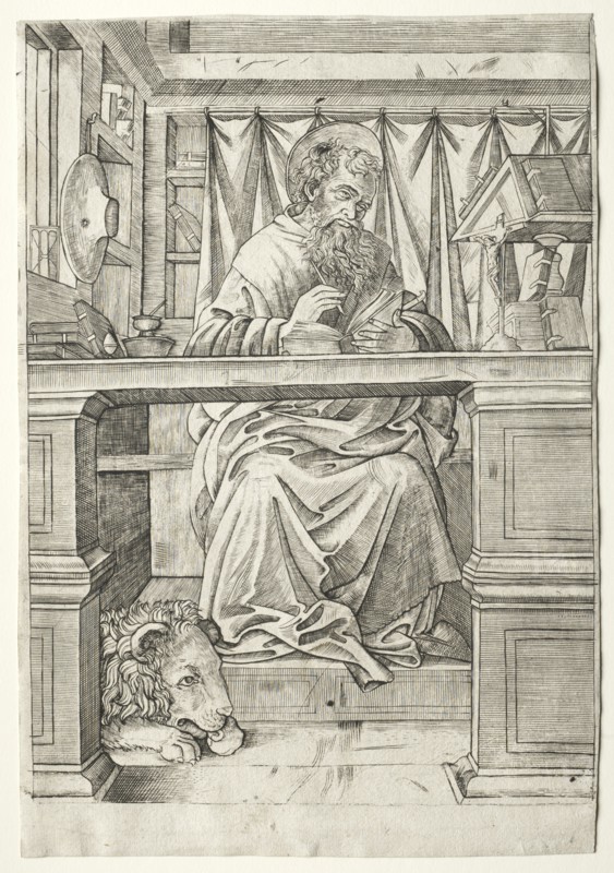 St. Jerome in His Study, c. 1510. Creator: Giovanni Antonio da Brescia (Italian).